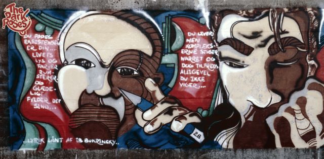 Detail: Four Generations by Caze D, DoggieDoe, Jeen and Seeny. Lyric by Ib Bukrinsky - The Dark Roses - Hvidovre, Denmark 1988